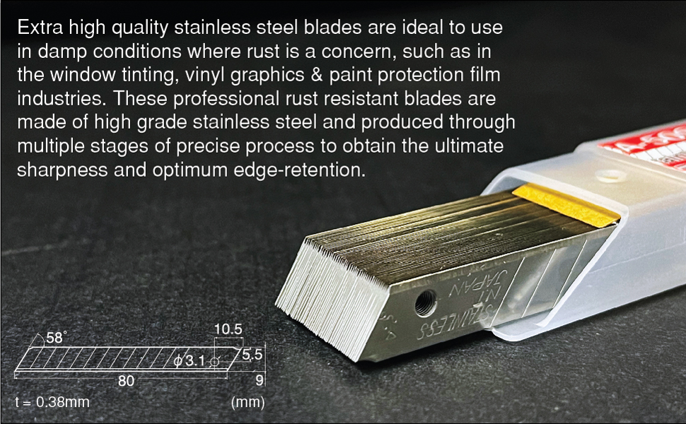 GT1020 - NT BA50SS STAINLESS STEEL SNAP BLADES-9 MM REPLACEMENT BLADES - Image 2